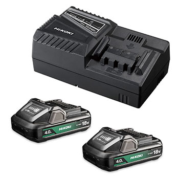 HIKOKI set 2x baterija 18V 4,0Ah + punjač UC18YFSL-WEZ